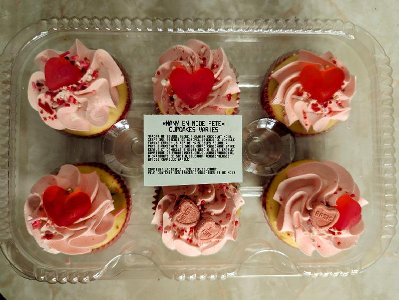 Nany en Mode Fête - 6 cupcakes de la St-Valentin 450 g