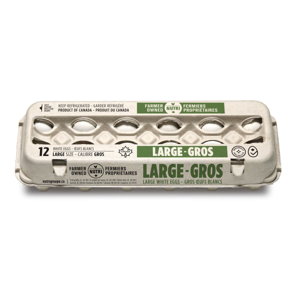 12 Gros oeufs blancs 750 g