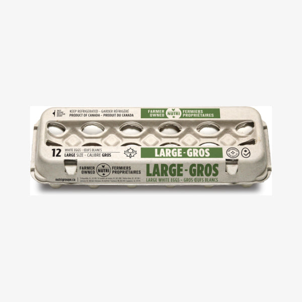 12 Gros oeufs blancs 750 g