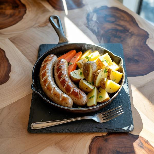 2 saucisses italiennes douces, patates & carottes 400 g