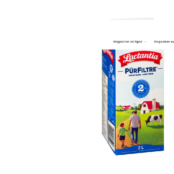 2 litre de lait 2% Lactancia 2 kg