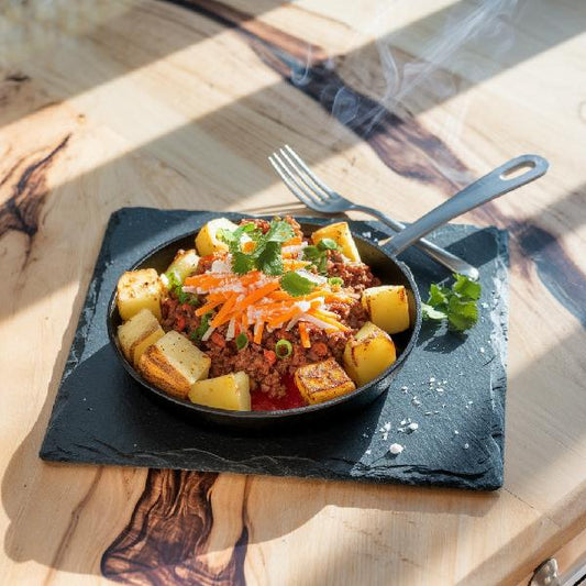 Tacos mexicains (steak haché aux tomates, patates, fromage) 400 g