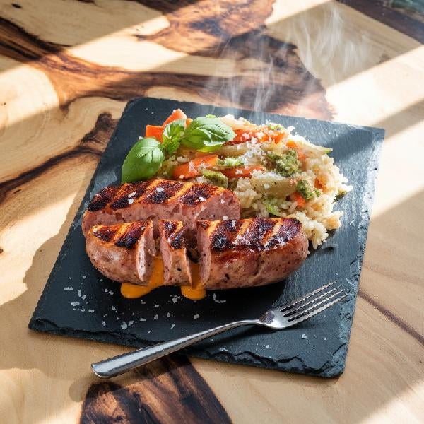 Saucisses poulet et canneberge et gratin de légumes 400 g